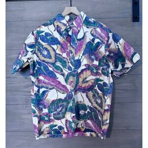 Vintage Reyn Spooner Shirt Large Commemorative‎ Classic Reverse Print Aloha Half